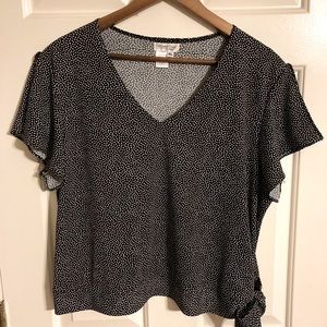 Coldwater Creek Side Tie Easy Care Shirt Size XL